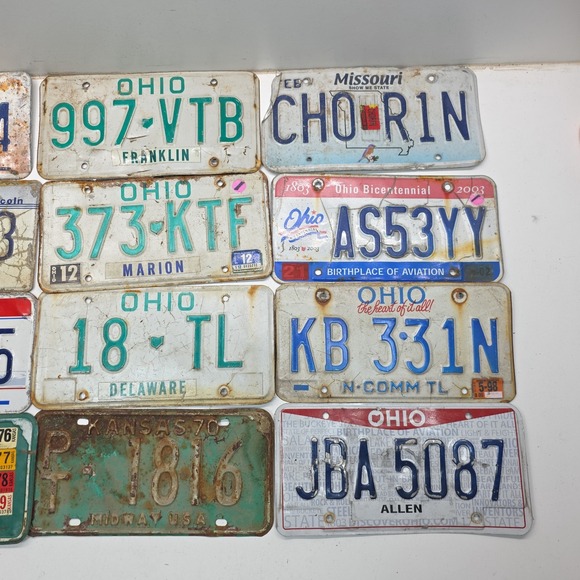 License Plates USA Number Plate Vintage Colorful Tag Mancave Wall Lot of 12 6-2 - Picture 4 of 4